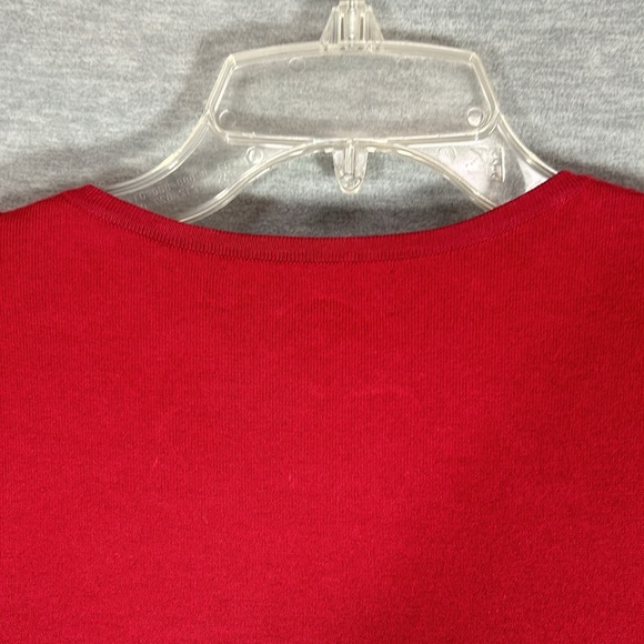 JONES NEW YORK Holiday Christmas Valentine Lattice 3/4 Sleeves Pearlized Buttons - Picture 8 of 14